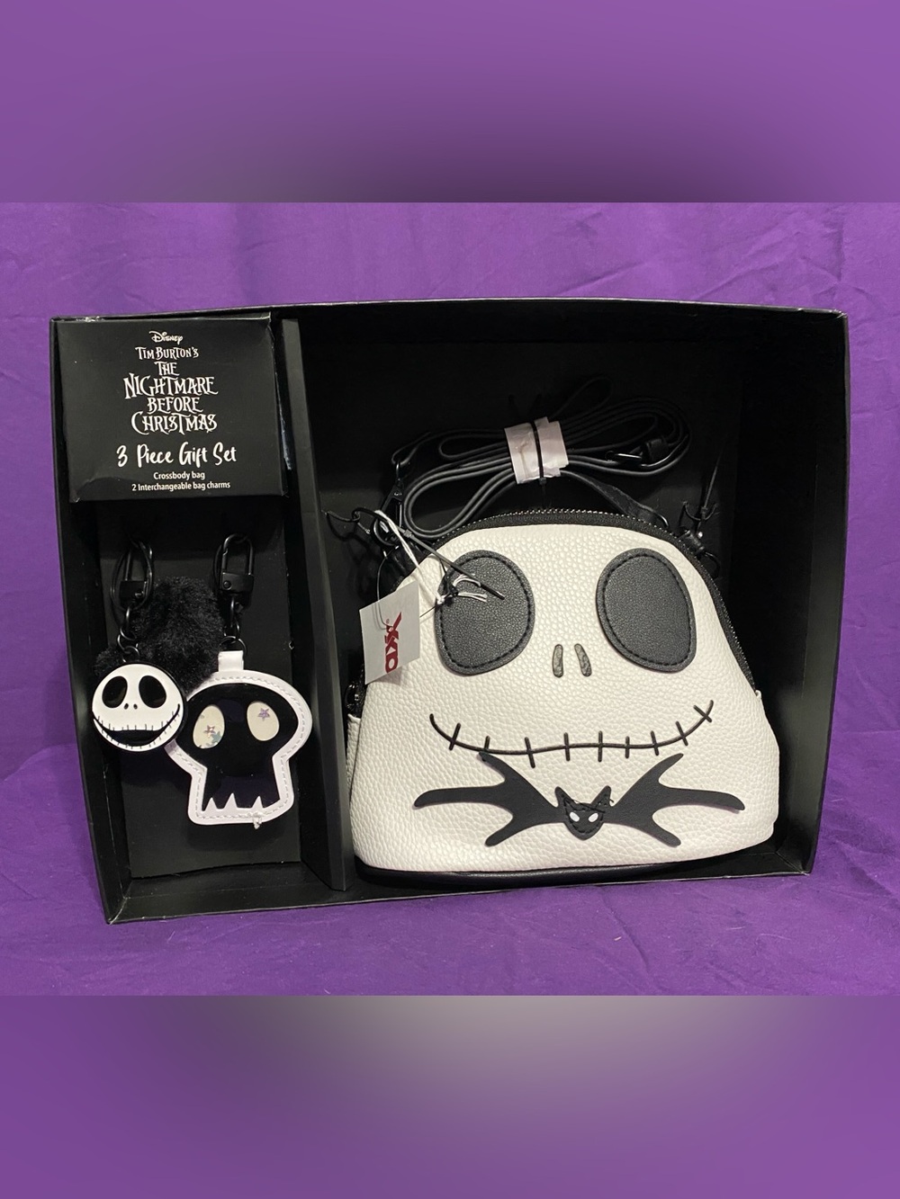 NEW Disney Nightmare Before Christmas Jack Skellington Crossbody Bag 3 Piece Set
